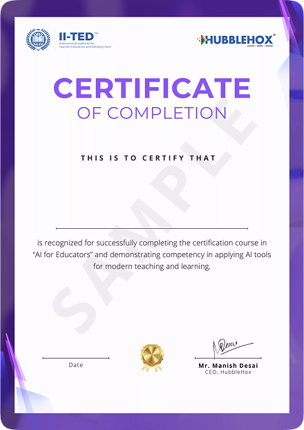 Artificial Intelligence for Educators 119 certificate 1